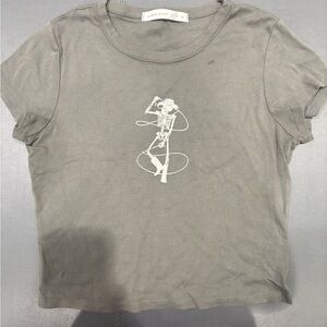 Altar'd State Taupe Graphic Short Sleeve Tee